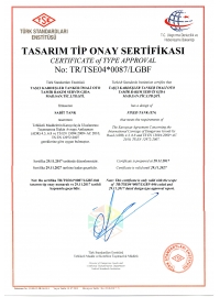 ADR TASARIM TİP ONAY SERTİFİKASI