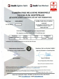 ELIF KADERLI-TS EN ISO 9712 Tahribatsız muayene - Ndt personelinin kalifikasyonu ve belgelendirme